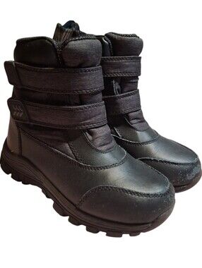 Thermolite Ecomade Kids Black Winter Boots Size 1